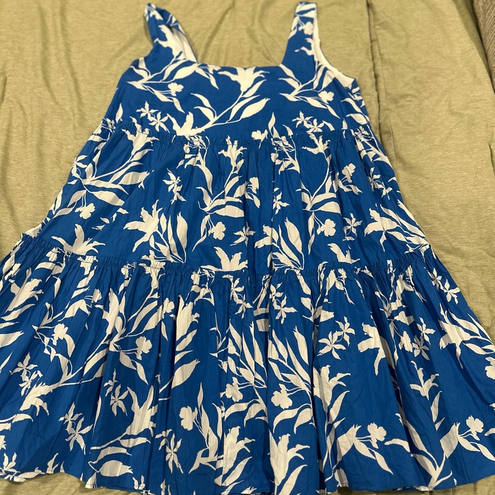 Petal & Pup Blue and White Floral Midi Dress
